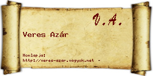 Veres Azár névjegykártya